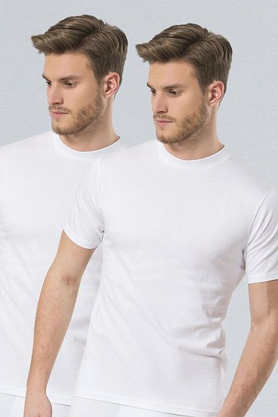 TÜREN Ανδρικό εσώρουχο Crew Neck 2 τεμαχίων Λευκό Σετ