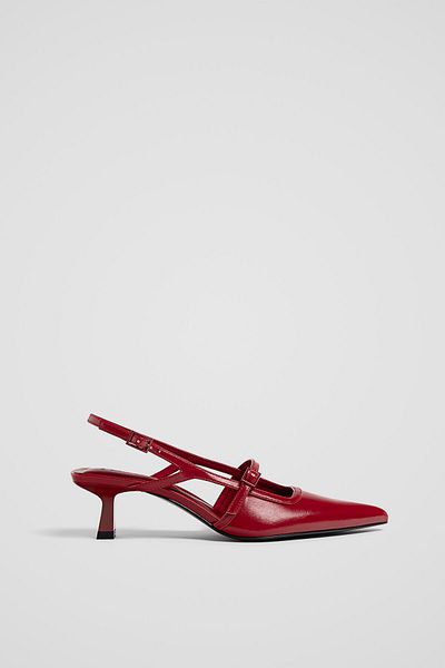 Stradivarius Short Pointed Heeled Open Back Shoes