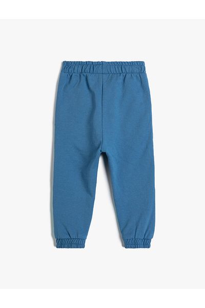 Koton Jogger Sweatpants Tie Waist Monster Printed Applique Detailed Cotton