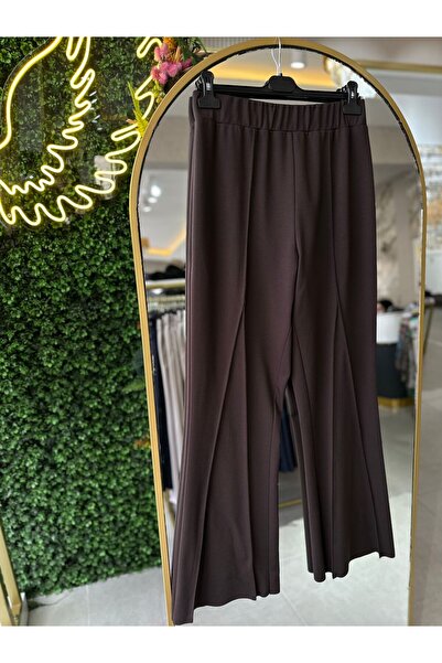 Yusuf Özdemir Kadın Kahve Çelik Örme İspnayol Pantolon