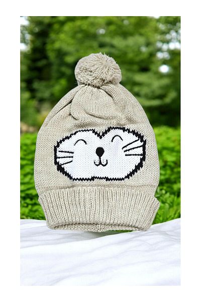 SeaBubbles Baby Boy Knitwear Beanie with Cat