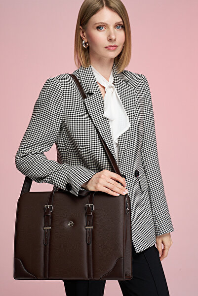 MORCA حقيبة كمبيوتر محمول نسائية باللون البني