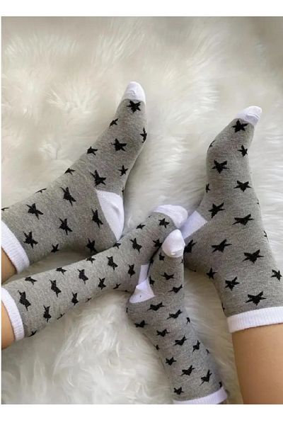 Asa Bebek Çocuk Mother Daughter Baby Boy Star Patterned Baby Girl Socks Combination Set