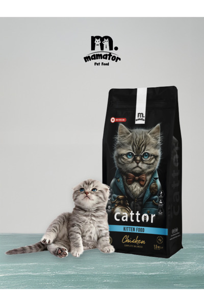 Cattor Tavuklu Yavru Kedi Maması, Kitten Mama 1.5 Kg - Sağlıklı Büyüme - Hypoalerjenik