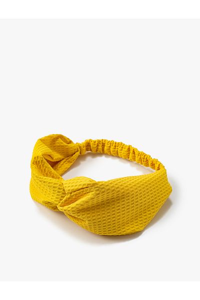 Koton Textured Bandana Headband - Knot Detail
