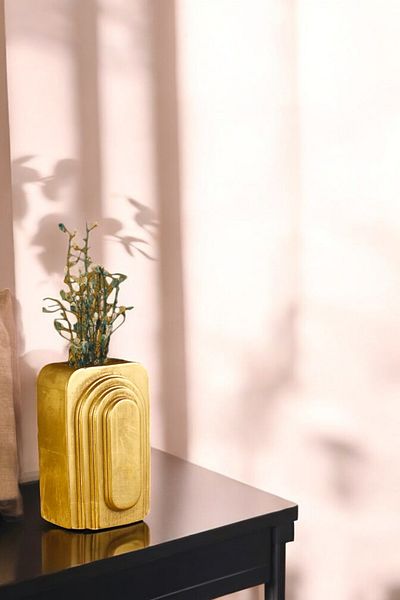 Evene Home Decoration Vase - Small, Table Top, Gold Color, Model 18