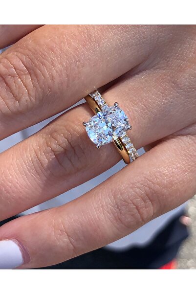 Crystal Diamond Zirconia Işıklı kutuda princess kesim radyant tektaş ve tamtu...