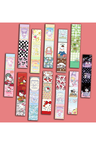 Güneş Kırtasiye Sanrio Kuromi Hello Kitty Kitap Ayracı Set 12 Adet