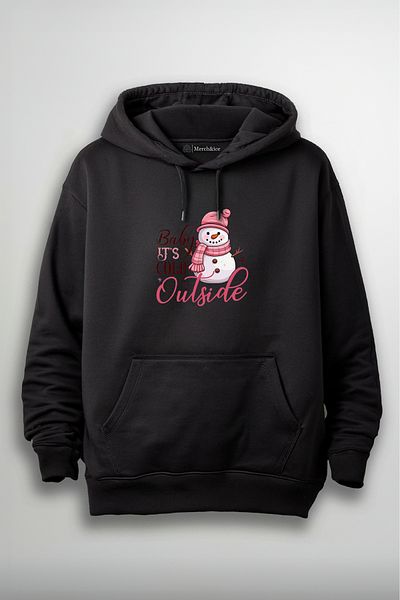 SM Satranç Medya Baby It's Cold Outside Πρωτοχρονιάτικο εμπριμέ Unisex Hoodie