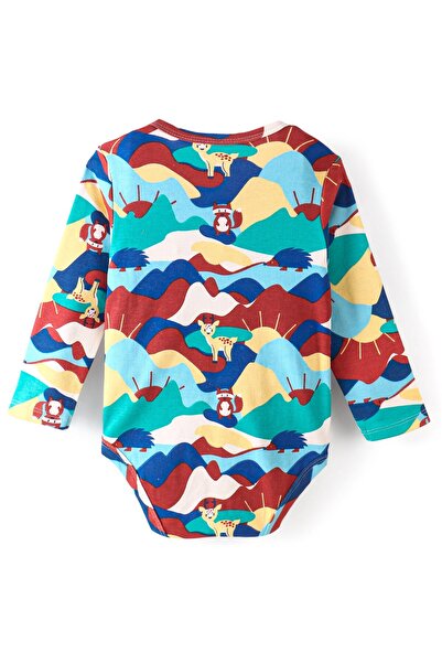 Bonfino 100% Cotton Full Sleeves Onesies Fox Print Pack of 4 - Multicolor