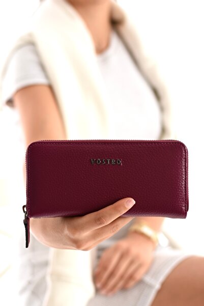 VOSTRO محفظة نسائية مصنوعة يدويًا على الطراز الإيطالي مصنوعة من الجلد الطبيعي...