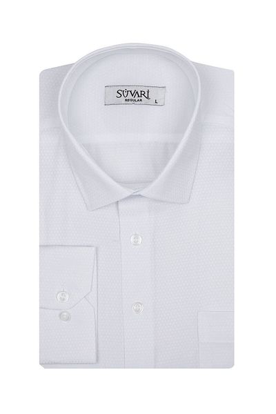 SÜVARİ Ανδρικό πουκάμισο Loose Fit Dobby White
