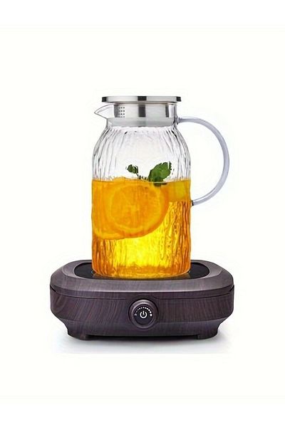 ERKUGO 1500 ml Borosilicate Glass Teapot - Vacuum, Steel Lid and Heat Resistant Ekg- Icejug