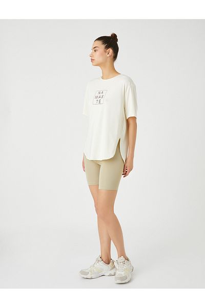 Koton Relax Fit Yoga Sports T-shirt Namaste Printed