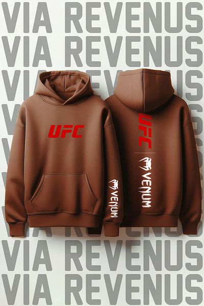 Vordevia UFC - Суитшърт с качулка и щампа отпред и отзад