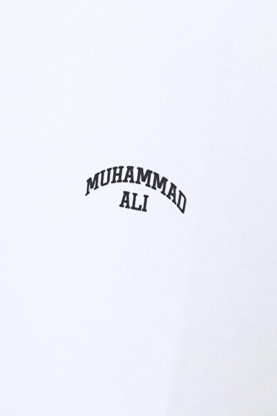 Baymen Ανδρικό μπλουζάκι με υπογραφή Muhammad Ali με άδεια λευκό - O λαιμόκοψη