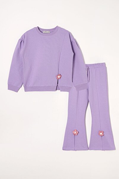 zepkids Σετ φόρμας για κορίτσια με μακρυμάνικο λαιμόκοψη μαργαρίτα με μακρυμά...