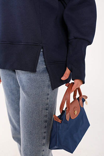 Melike Tatar Dark Blue Slit Sweat 3-2102