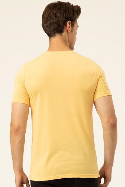 SÜVARİ Ανδρικό μπλουζάκι Süvari Regular O Neck Yellow