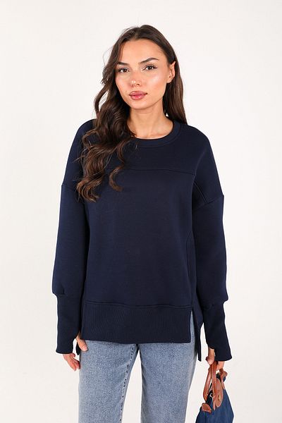 Melike Tatar Dark Blue Slit Sweat 3-2102