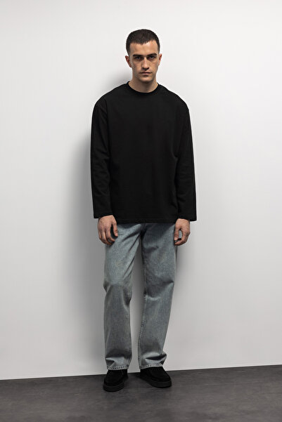 GIESTO Black Basic Long Sleeve T-Shirt