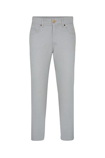SÜVARİ Süvari Slim Fit Gabardin Gri Erkek Pantolon