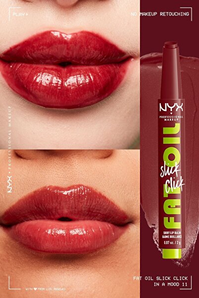 NYX Professional Makeup Fat Oil Slick Click Parlatıcı Nemlendirici Nude Tonlu Dudak Balmı - 11 In a Mood