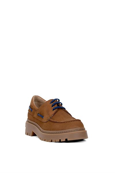 Ayakkabı Fuarı Elit VVS24160N - Tan γυναικεία παπούτσια Nubuck από γνήσιο δέρμα casual
