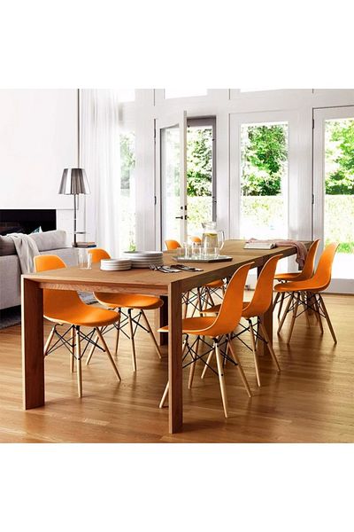 Taimi 6-Pieces Set Plastic Chairs Orange 70x40x40 cm Each