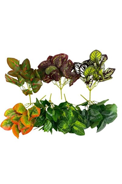 Nettenevime 7li Set Yapay Çiçek Yeşillik Dik Duvar Uygulama Çiçeği 5Dal 30*20cm
