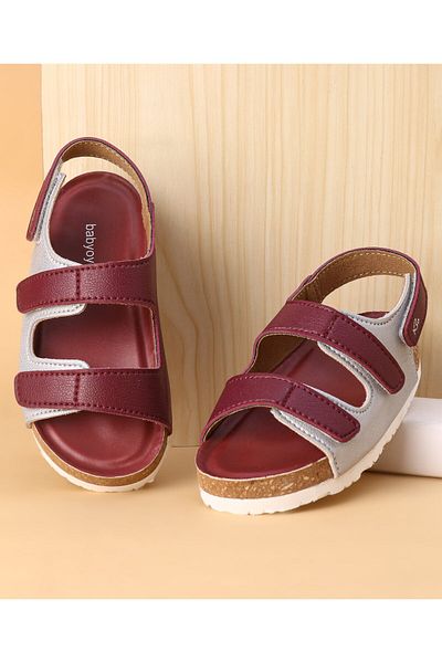 Babyoye Sandals  with Velcro Closure - Red