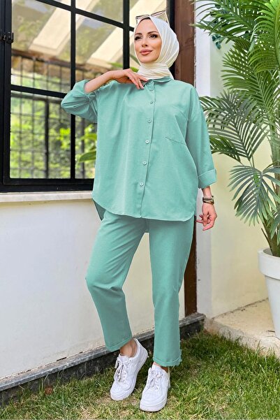Bestenur mint Shirt and Trousers Set - 1057