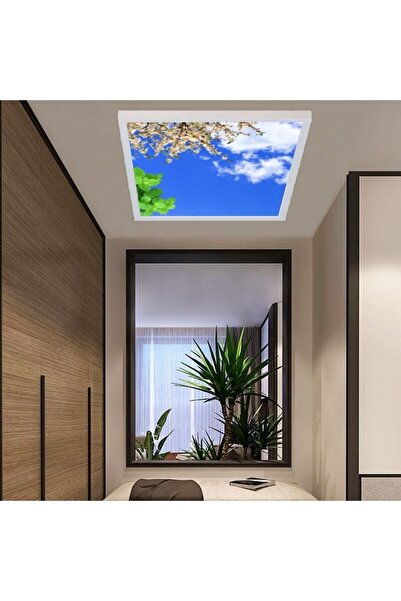 Gökyüzü Panel Modern Salon Avize 60watt- Kare 60cmx60cm -yeni Tasarım Aydınla...