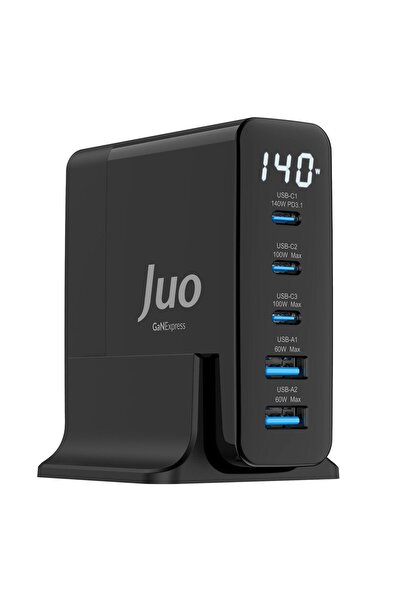 Juo 140w Gan Pd 3.1 Masaüstü Hızlı Şarj Cihazı 3 Type-c 2 Usb-a Iphone & Macb...