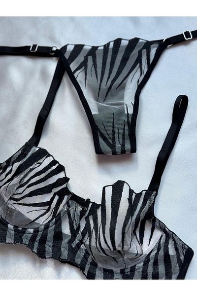 Nashera Σετ εσώρουχα Bralet με κεντημένο γκρι σπαθί
