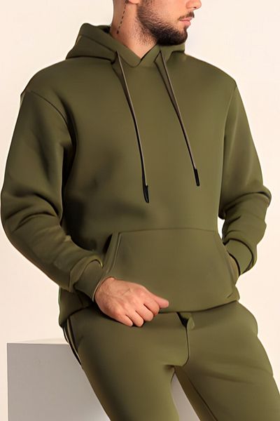 BayBayan Men's Thick Raised Soft Cotton 3 Yarn Sweatshirt
