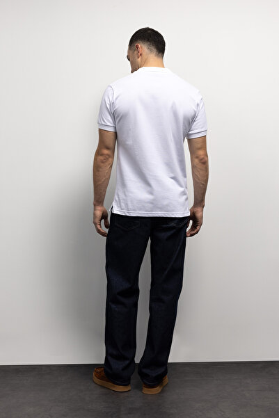 GIESTO Basic Polo Neck T-Shirt - White