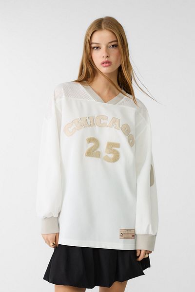 Stradivarius Oversize T-Shirt with Number Pattern
