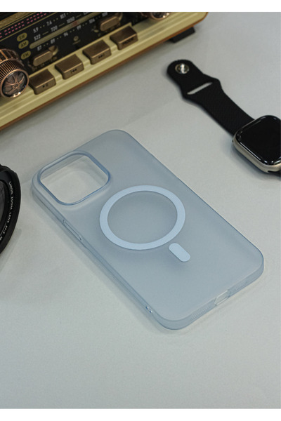 BCASE İphone 15 Kılıf Magsafe Buzlu Mat Şeffaf Silikon Slim