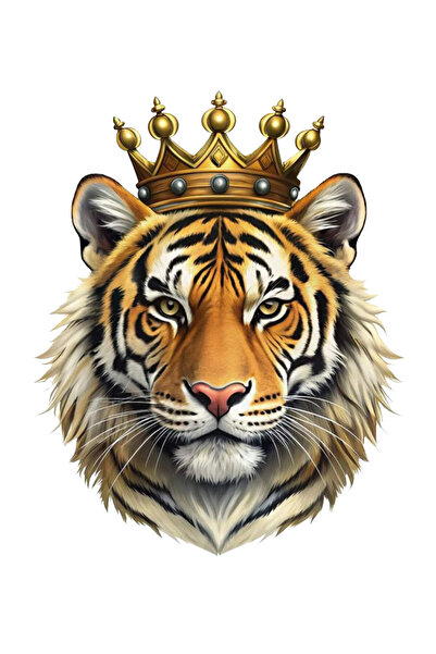 MegaSticker Autocolant King Tiger 13x9 Cm - Mașină, Motocicletă, Cască, Lapto...