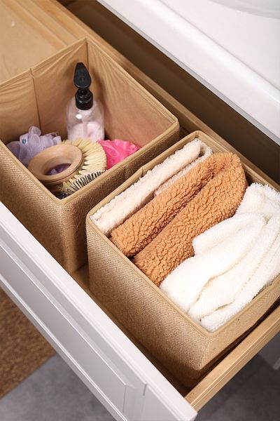 Rope Home Set of 2 Small Jute Coverless Multi-Purpose Toy Storage Box 20X20X20