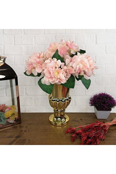 Nettenevime Yapay Çiçek Ortanca Demeti Pembe Açık 5 Kafalı Büyük Boy 43 cm
