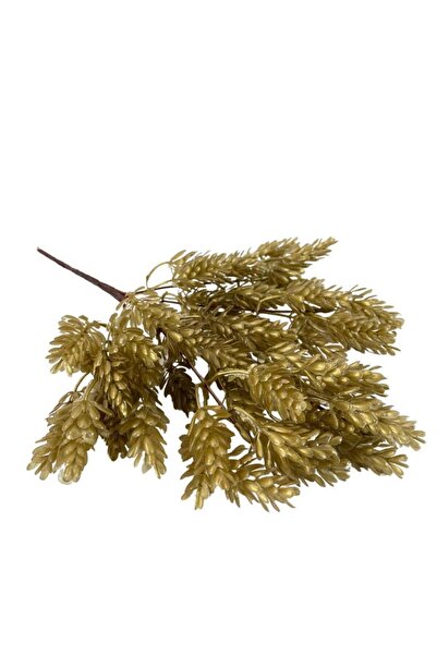 Nettenevime Yapay Çiçek Altın Gold Renk Başak Demeti 7dal 48 Çiçek Demet Garnitür Aradal Dekoratif Yapay Bitki