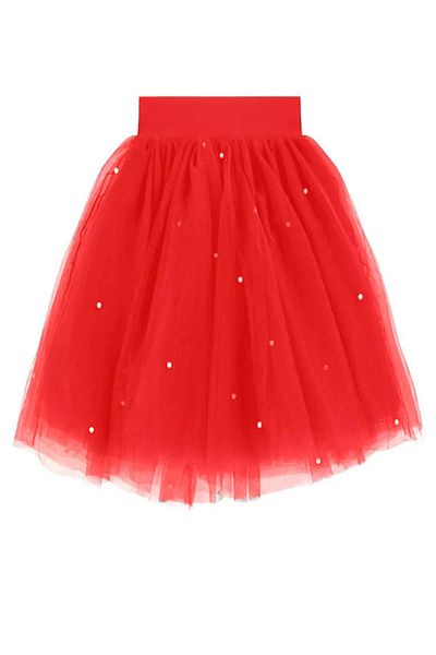 NSMLİFE Short Tutu Skirt with Pearl Detail, Special Occasion Organization Mini Tutu Skirt