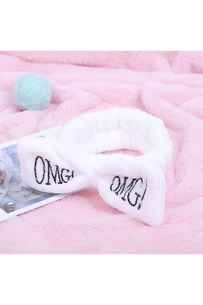 Nettenevime Bow Omg Hair Band Coral Plush Hair Band White