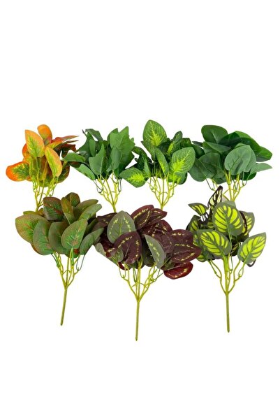 Nettenevime 7li Set Yapay Çiçek Yeşillik Dik Duvar Uygulama Çiçeği 5dal 30*20cm