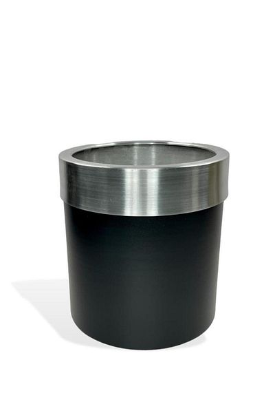 Nettenevime Black Silver Arched Decorative Vase - 26*24 Stainless Aluminum