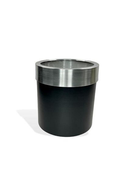 Nettenevime Black Silver Belted 20*20 Stainless Vase - Aluminum Material