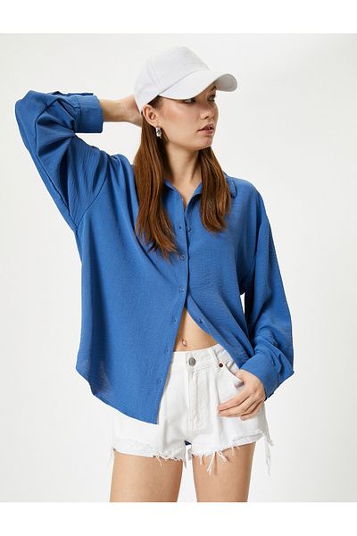 Koton Oversize Shirt Langarm Strukturiert