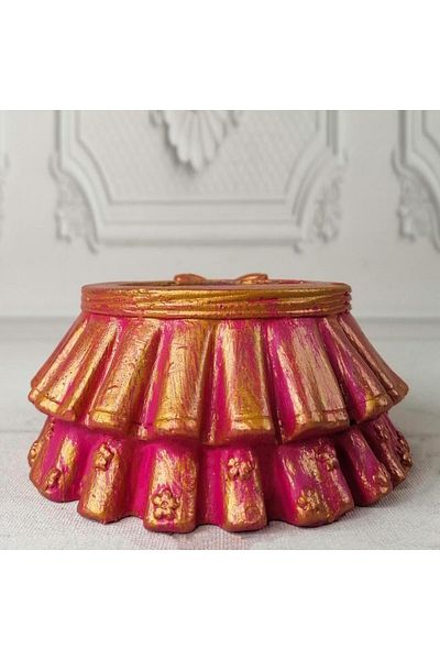 Nettenevime 11X5Cm Fuchsia Vase - Concrete Flower Pot Decorative Pleated Skirt